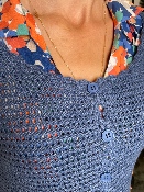 Cardigan Crochet Bleu Jean 