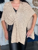 Cape Poncho Beige Lurex Doré