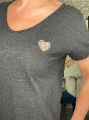 T-Shirt Noir Coeur Doré 