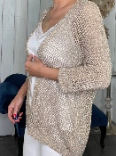 Gilet Crochet Étoile Doré Foncé 