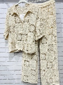 Haut Crochet Ficelle Manches Courtes