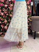 Jupe Tulle Coeurs Bleus