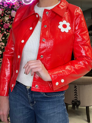 Blouson Vinyle Daisy Rouge