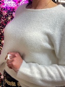 Pull Recto Verso Noeuds Dos Blanc