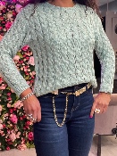 Pull Torsades Vert d’Eau