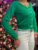 Cardigan Pailleté Vert