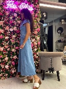 Robe Longue en Jean à Boutons
