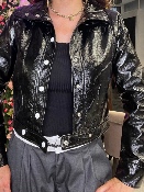 Blouson Vinyle Noir 