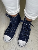 Baskets Montantes Strass Bleues Marine 