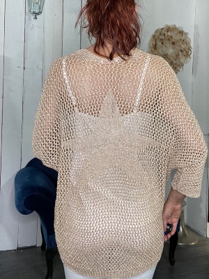 Gilet Crochet Étoile Doré
