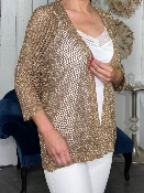 Gilet Crochet Étoile Camel 