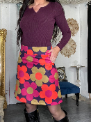 Jupe 70’s Marguerite Aubergine
