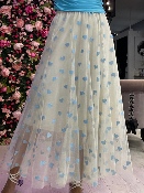 Jupe Tulle Coeurs Bleus