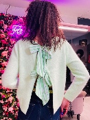 Pull Recto Verso Noeuds Dos Vert Pomme