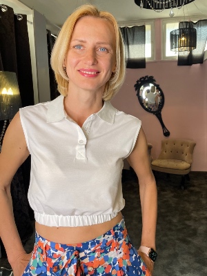 Crop-Top Polo Blanc