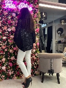 Gilet Poncho Noir Ajouré 