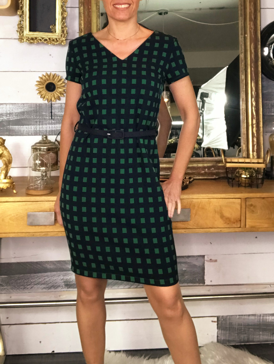 Robe Carreaux Verts Hippocampe | Le Shopping de Laly