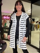 Gilet Long Marinière Sans Manches