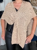 Cape Poncho Beige Lurex Doré