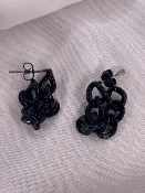 Boucles D'oreilles Chaine Noir