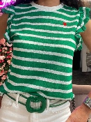 Top Marinière Coeur Vert