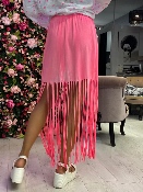 Jupe Franges Rose Fluo