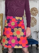 Jupe 70’s Marguerite Aubergine