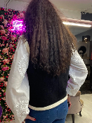 Gilet Noir Coeurs Blancs