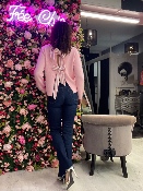 Pull Recto Verso Noeuds Dos Rose Tendre