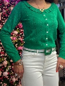 Cardigan Pailleté Vert