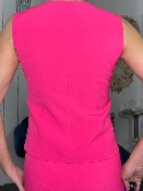 Gilet 1 Bouton Rose Fuschia 