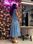 Robe Longue en Jean à Boutons