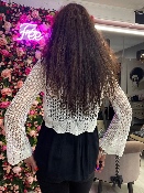 Cardigan Blanc en Maille Fine