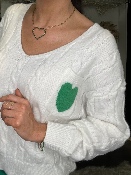 Collier Cœur Strass Vert