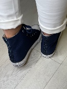 Baskets Montantes Strass Bleues Marine 