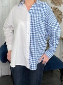 Chemise Mi-Vichy Bleu Vif