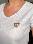 T-Shirt Blanc Coeur Doré 
