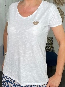 T-Shirt Blanc Coeur Doré 