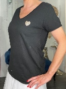 T-Shirt Noir Coeur Doré 
