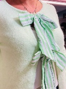 Pull Recto Verso Noeuds Dos Vert Pomme