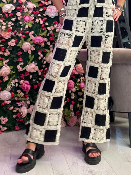 Pantalon CrochetNoir/Ficelle