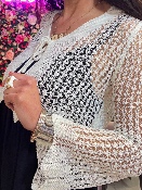 Cardigan Blanc en Maille Fine