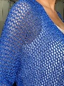 Gilet Crochet Étoile Bleu Électrique 