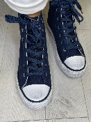 Baskets Montantes Strass Bleues Marine 