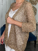 Gilet Crochet Étoile Camel 