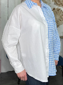 Chemise Mi-Vichy Bleu Ciel