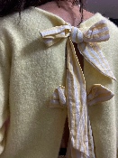 Pull Recto Verso Noeuds Dos Jaune Pâle