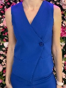 Gilet 1 Bouton Bleu Électrique 