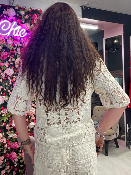 Haut Crochet Ficelle Manches Courtes