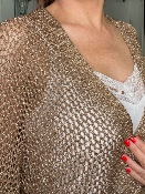 Gilet Crochet Étoile Camel 